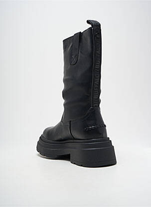 Bottes tissage satiné talon de 4 à 6cm noir BUFFALO femme