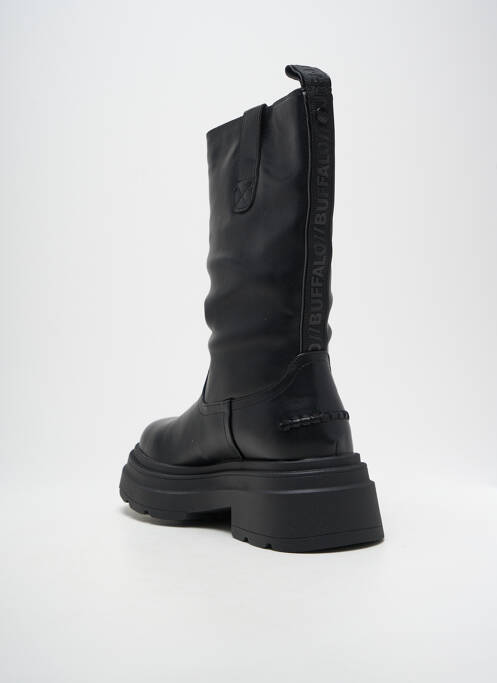 Bottes tissage satiné talon de 4 à 6cm noir BUFFALO femme