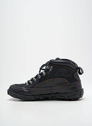 Baskets matière lisse bout rond noir ART homme