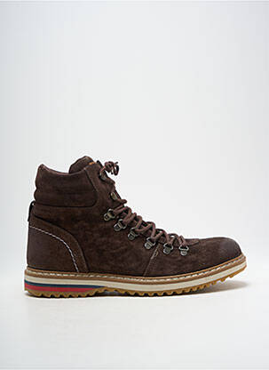 Baskets nubuck bout rond marron HOOPER SHOES homme