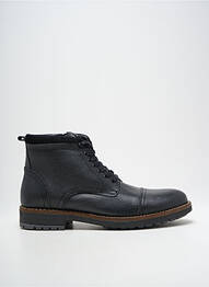 Bottines/boots tissage satiné talon bas noir HOOPER SHOES homme