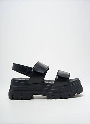 Sandales/nu pieds semi compensé talon de 4 à 6cm noir BUFFALO femme