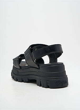 Sandales/nu pieds semi compensé talon de 4 à 6cm noir BUFFALO femme