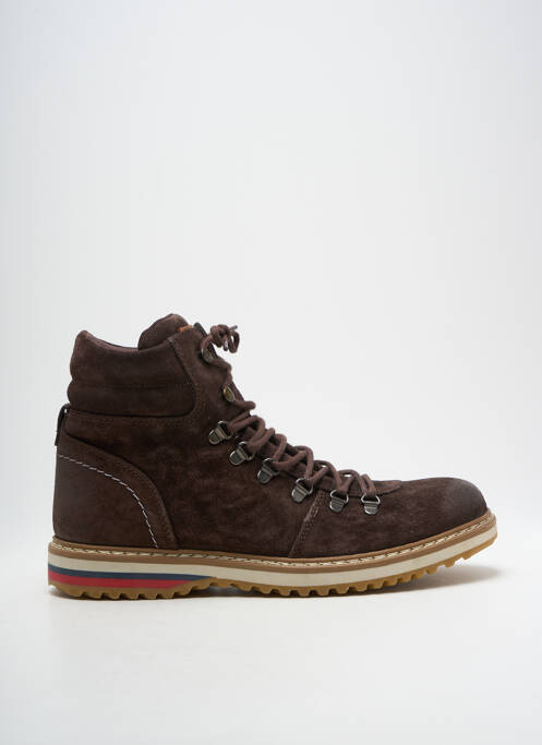 Baskets nubuck bout rond marron HOOPER SHOES homme