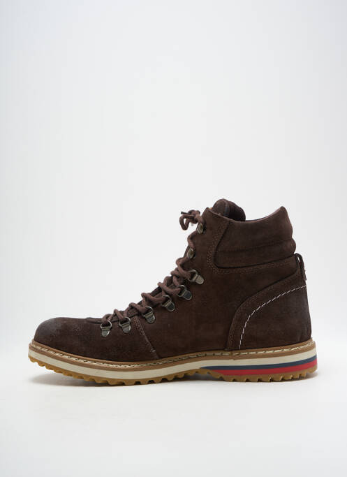 Baskets nubuck bout rond marron HOOPER SHOES homme