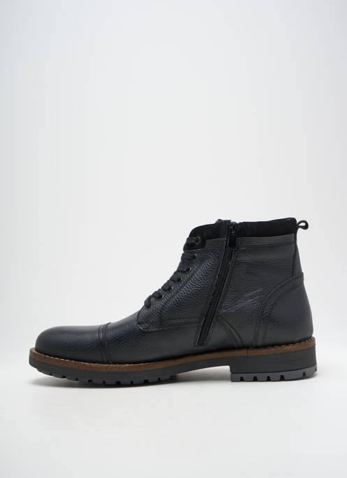 Bottines/boots tissage satiné talon bas noir HOOPER SHOES homme