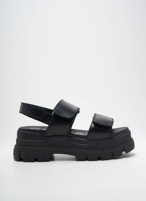 Sandales/nu pieds semi compensé talon de 4 à 6cm noir BUFFALO femme