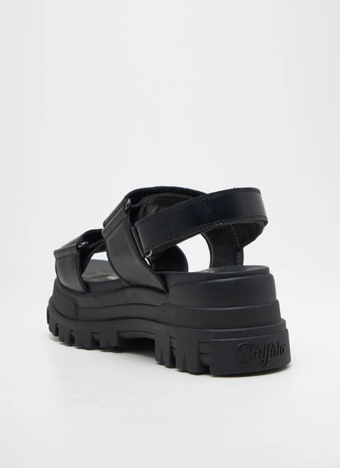Sandales/nu pieds semi compensé talon de 4 à 6cm noir BUFFALO femme
