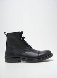 Bottines/boots tissage satiné talon bas noir HOOPER SHOES homme