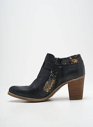 Bottines/boots tissage satiné talon de 7 à 9cm noir MJUS femme