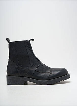 Bottines/boots tissage satiné talon bas noir OXS homme