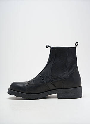 Bottines/boots tissage satiné talon bas noir OXS homme