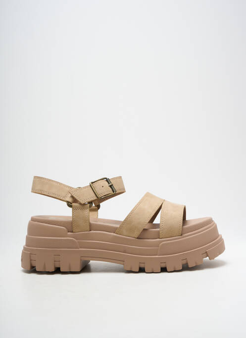 Sandales/nu pieds semi compensé talon de 4 à 6cm beige BUFFALO femme