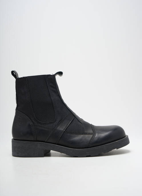 Bottines/boots tissage satiné talon bas noir OXS homme