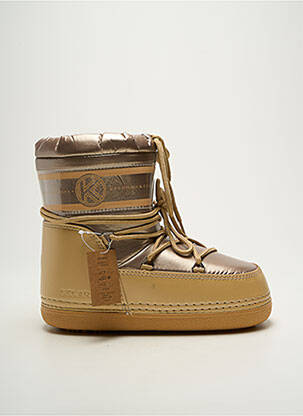 Bottines/boots tissage satiné talon plat jusqu'à 3cm beige KELARA femme
