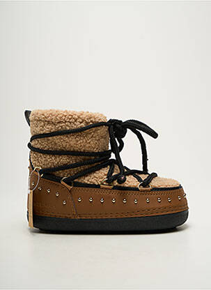 Bottines/boots bout rond talon plat jusqu'à 3cm marron KELARA femme