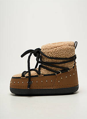 Bottines/boots bout rond talon plat jusqu'à 3cm marron KELARA femme