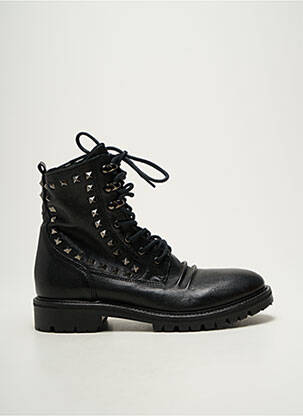 Bottines/boots matière lisse talon plat jusqu'à 3cm noir KEB femme