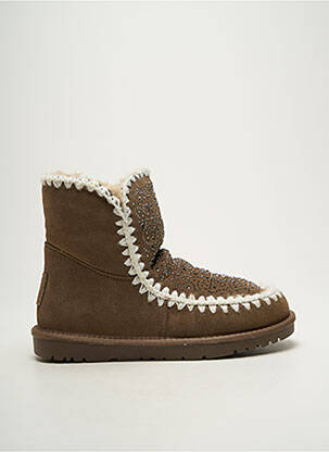 Bottines/boots fourrée talon plat jusqu'à 3cm marron KELARA femme