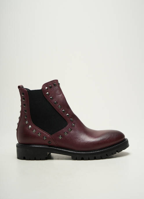Bottines/boots matière lisse talon plat jusqu'à 3cm violet KEB femme