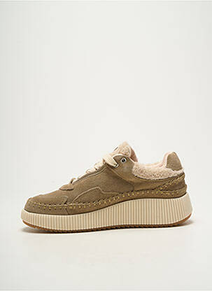 Baskets nubuck talon de 4 à 6cm beige KELARA femme