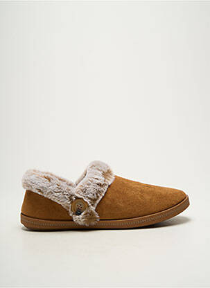 Chaussons/pantoufles bout rond talon plat jusqu'à 3cm marron SKECHERS femme