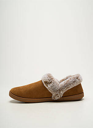 Chaussons/pantoufles bout rond talon plat jusqu'à 3cm marron SKECHERS femme
