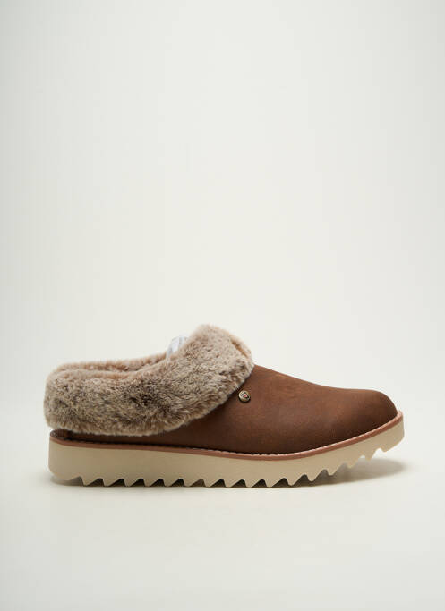 Mules/sabots talon plat jusqu'à 3cm marron SKECHERS femme