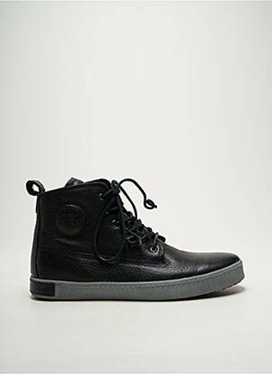 Baskets matière lisse bout rond noir BLACKSTONE homme