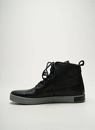 Baskets matière lisse bout rond noir BLACKSTONE homme