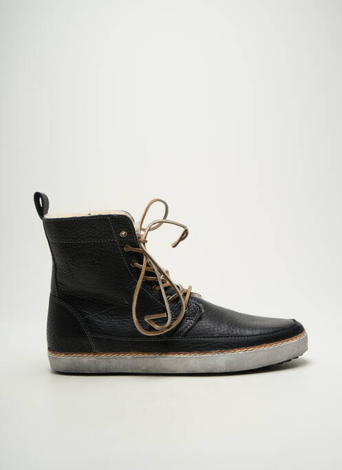 Baskets matière lisse bout rond noir BLACKSTONE homme