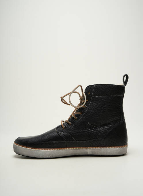 Baskets matière lisse bout rond noir BLACKSTONE homme