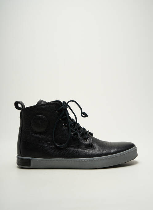 Baskets matière lisse bout rond noir BLACKSTONE homme