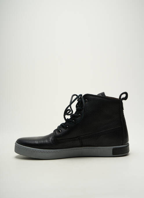 Baskets matière lisse bout rond noir BLACKSTONE homme