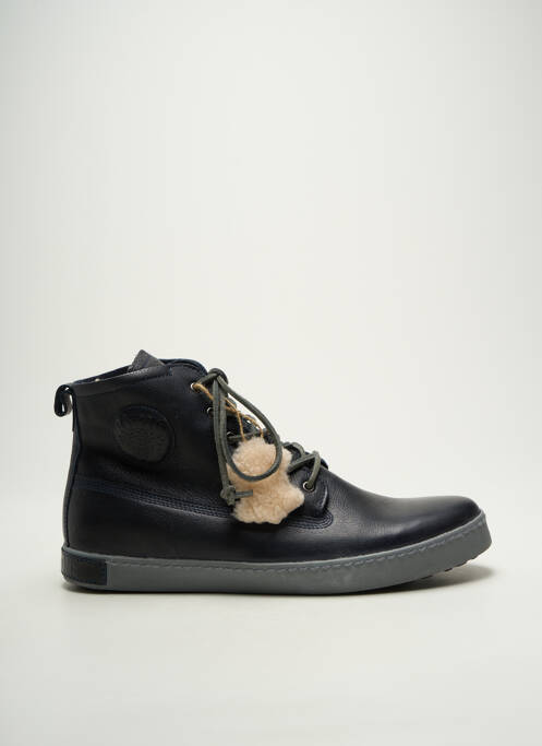 Baskets matière lisse bout rond bleu BLACKSTONE homme