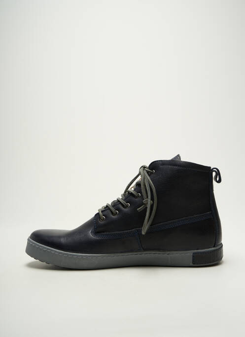 Baskets matière lisse bout rond bleu BLACKSTONE homme