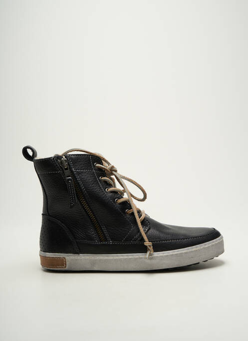Baskets matière lisse bout rond noir BLACKSTONE homme