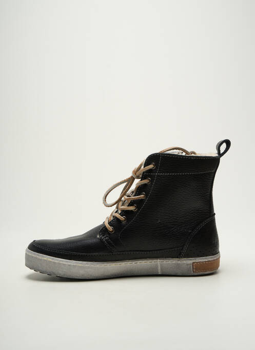 Baskets matière lisse bout rond noir BLACKSTONE homme