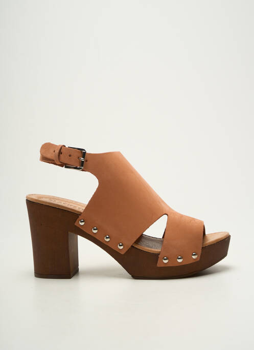 Sandales/nu pieds semi compensé talon de 7 à 9cm rose BLACKSTONE femme