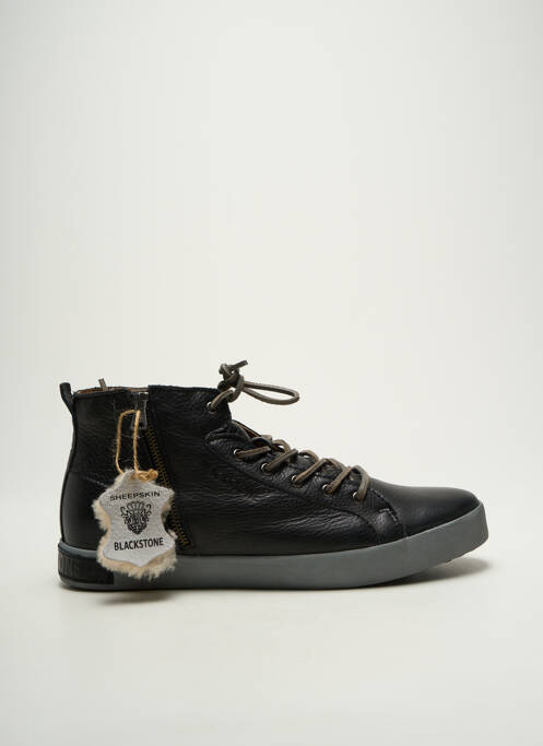Baskets matière lisse bout rond noir BLACKSTONE homme