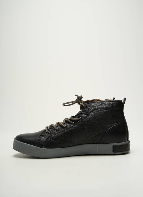 Baskets matière lisse bout rond noir BLACKSTONE homme
