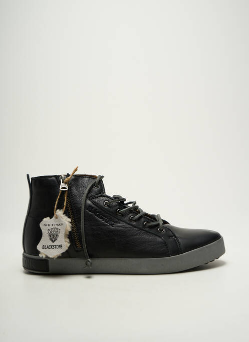 Baskets fermeture zip et lacets bout rond noir BLACKSTONE homme