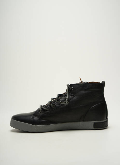 Baskets fermeture zip et lacets bout rond noir BLACKSTONE homme