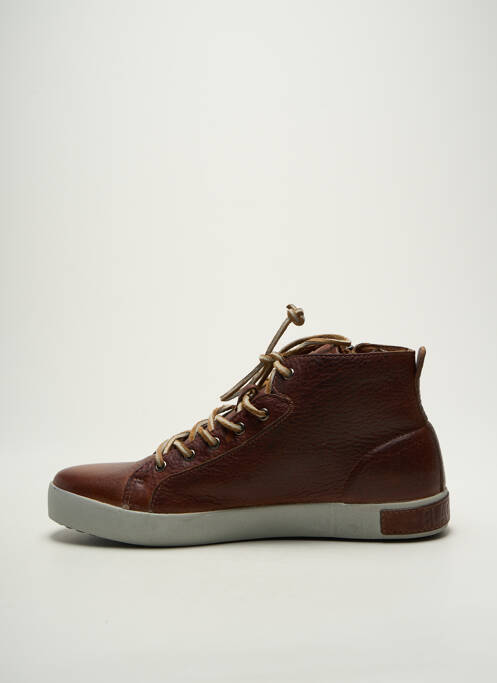 Baskets matière lisse bout rond marron BLACKSTONE homme