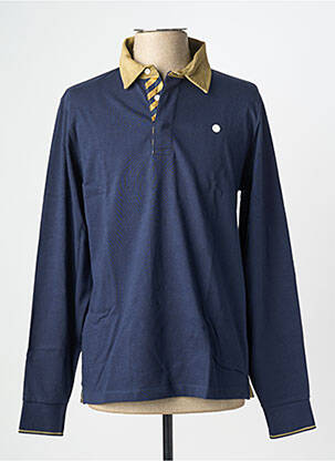 Polo manches longues manches longues bleu SERGE BLANCO homme