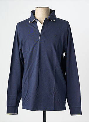 Polo manches longues manches longues bleu SERGE BLANCO homme