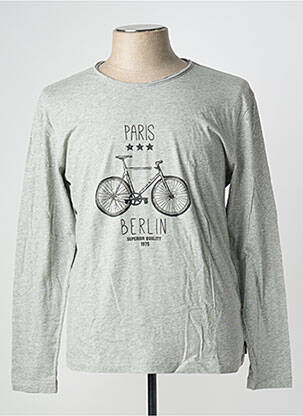 T-shirt coupe droite manches longues gris HARRIS WILSON homme