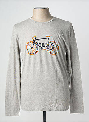 T-shirt coupe cintrée manches longues gris HARRIS WILSON homme