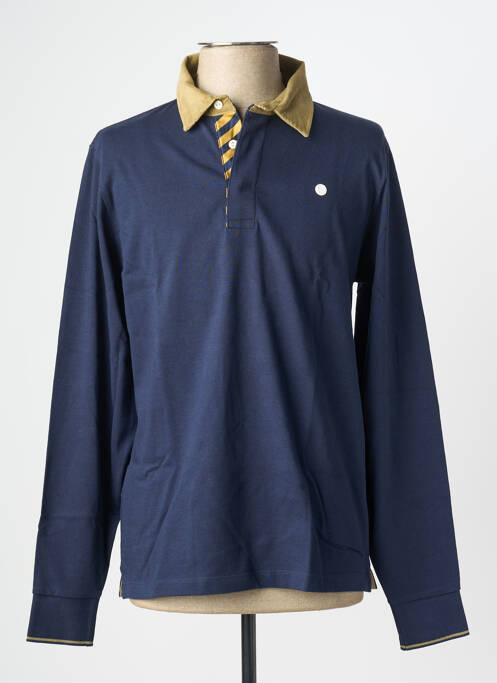 Polo manches longues manches longues bleu SERGE BLANCO homme