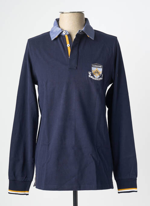 Polo manches longues manches longues bleu CAMBRIDGE homme
